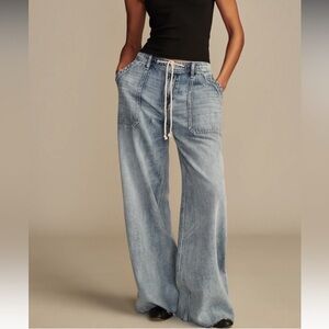 Lucky Brand Light Blue Flare Jeans with drawstring-  Size M